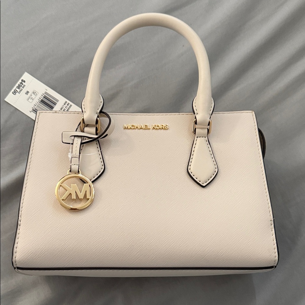 Michael Kors White Satchel with Gold Accents